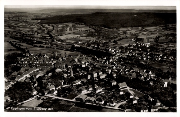 Postcard Eppingen in Baden, aerial photograph