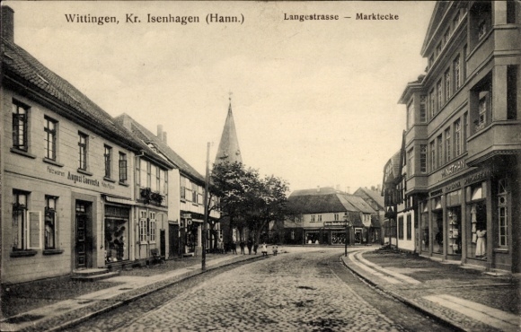 Ak Wittingen in Niedersachsen, Langestraße, Marktecke