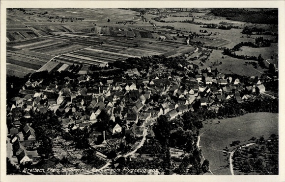 Postcard Brettach Langenbrettach in Württemberg, aerial photograph