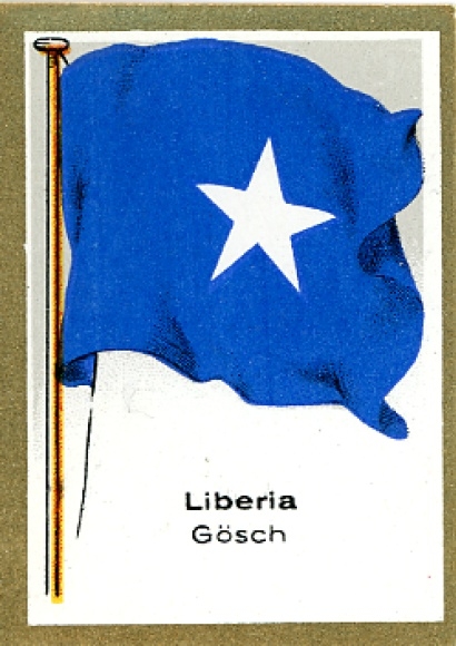 Sammelbild Fahnenbilder Fahnen außereurop. Länder Nr. 283, Liberia Gösch