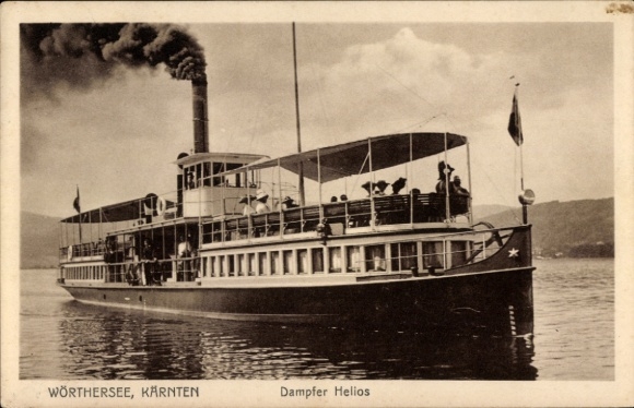 Ak Kärnten, Wörthersee, Dampfer Helios