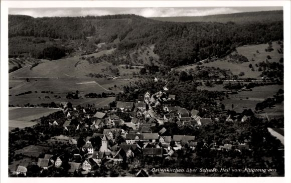 Postcard Gailenkirchen Schwäbisch Hall in Württemberg, aerial photograph