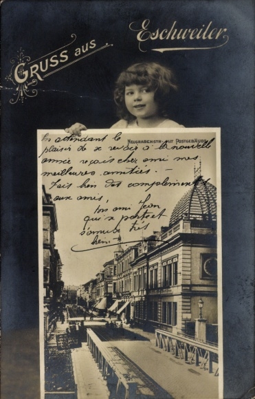 Passepartout Postcard Eschweiler North Rhine Westphalia, Neugrabenstraße, Post