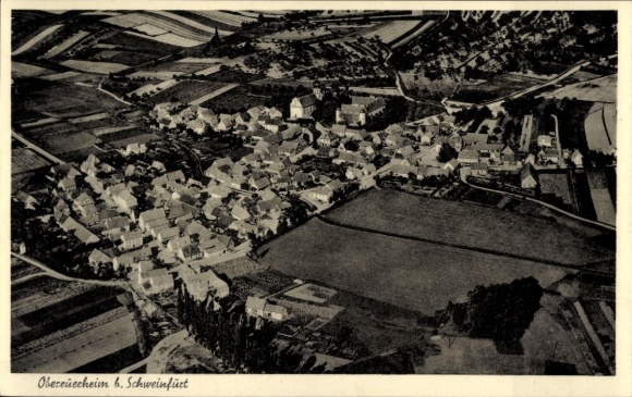 Postcard Obereuerheim Grettstadt in Lower Franconia, aerial photograph