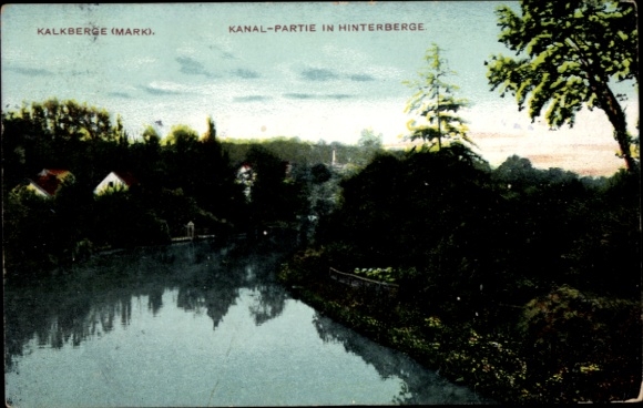 Ak Rüdersdorf bei Berlin, Kalkberge, Kanalpartie in Hinterberge