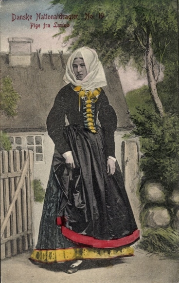 Postcard Woman in Danish Costume