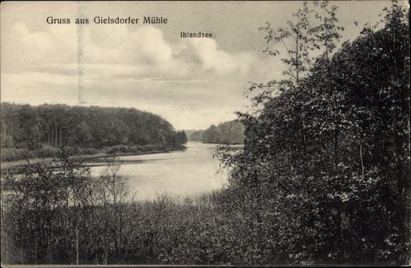 Postcard Gielsdorf Altlandsberg in the Mark, Gielsdorfer Mühle, lot at the Ihlandsee