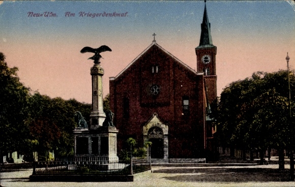 Ak Neu Ulm in Schwaben, Kriegerdenkmal, Kirche