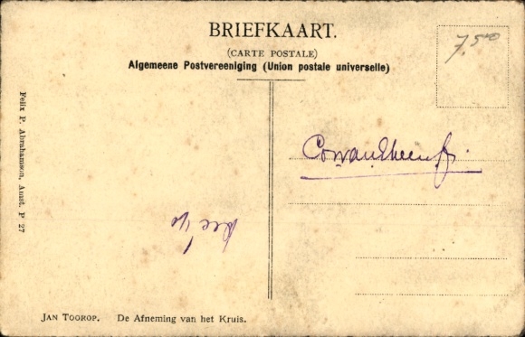 Artist PC Toorop, Jan, De Afneming van het Kruis