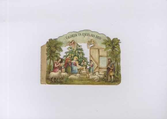 Wafer backdrop Christmas story in the stable of Bethlehem, approx. 9.5 x 14 cm