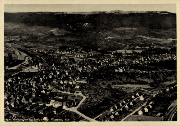 Postcard Geislingen an der Steige, aerial photograph