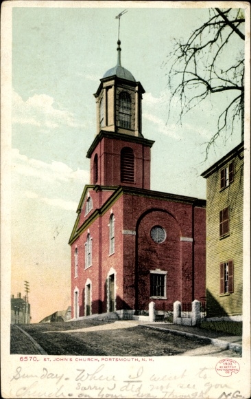 Briefkaart Portsmouth Van Newhampshire de VS, St. John Kerk