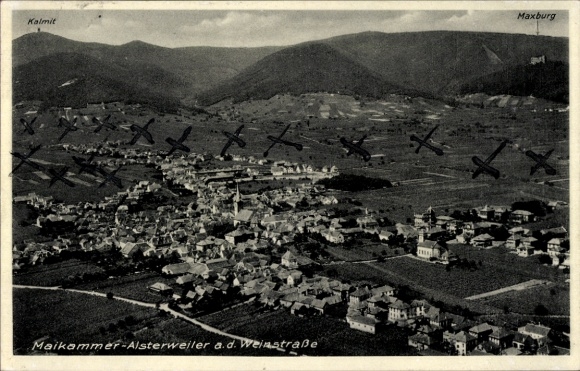 Ak Alsterweiler Maikammer in der Pfalz, Fliegeraufnahme