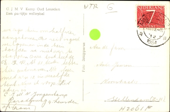 Postcard Oud Leusden Utrecht Niederlande, CJMV Camp, Volleyball