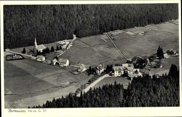 Ak Herrenwies Forbach im Schwarzwald Baden, Fliegeraufnahme