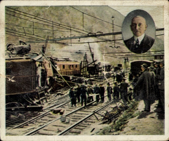 Collector's picture The Post-War Period No. 76, April 1924, Dr. Carl Helfferich, Bellinzona train accident