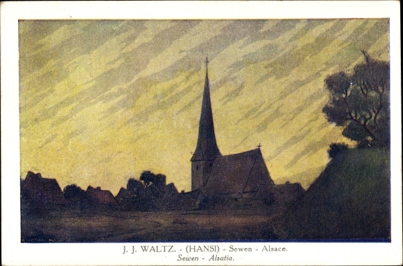 Artist PC Hansi / Jean Jacques Waltz, Sewen Alsace Haut Rhin, Église
