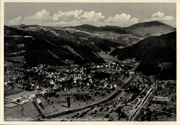 Postcard Raitbach Schopfheim in Baden, aerial photograph