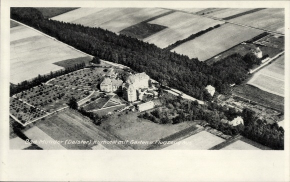 Postcard Bad Münder am Deister, aerial view of the spa hotel