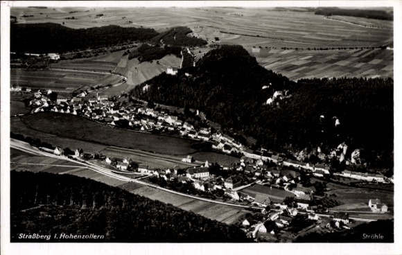 Ak Straßberg im Zollernalbkreis, Fliegeraufnahme