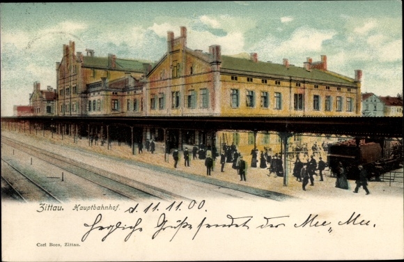Ak Zittau in Sachsen, Hauptbahnhof, Gleisseite