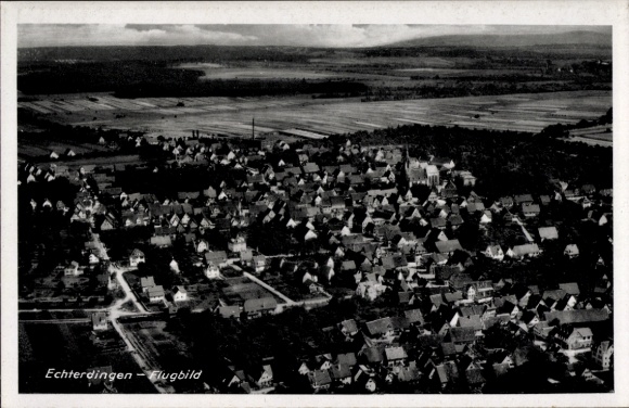 Postcard Echterdingen on the Fildern, aerial photograph