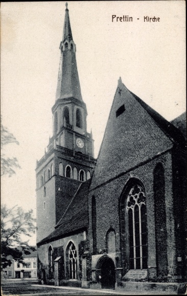 Postcard town of Prettin Annaburg in the Wittenberg district, church