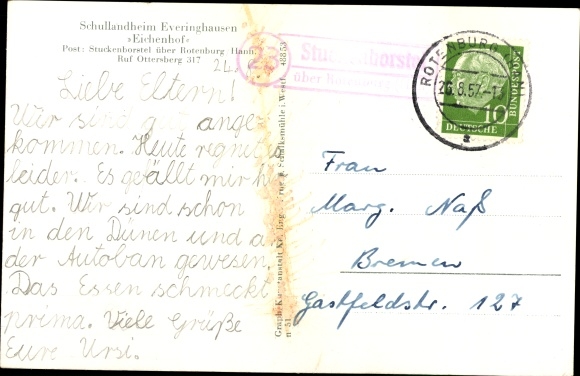 Postcard Everinghausen Sottrum in Lower Saxony, school camp, Eichenhof