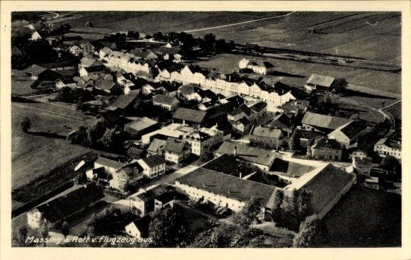 Postcard Massing in Lower Bavaria, aerial photograph