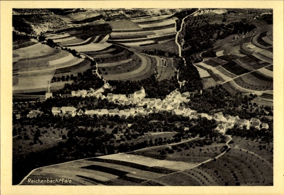 Postcard Reichenbach im Täle Deggingen in Württemberg, aerial photograph