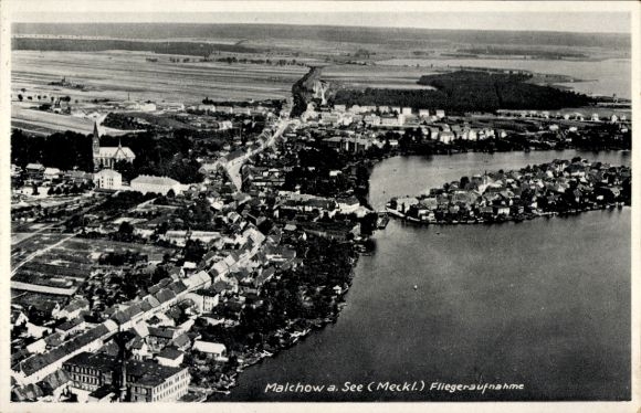 Ak Malchow in Mecklenburg, Fliegeraufnahme