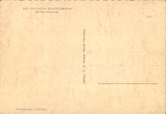 Postcard German Bundeswehr, 203 mm howitzer