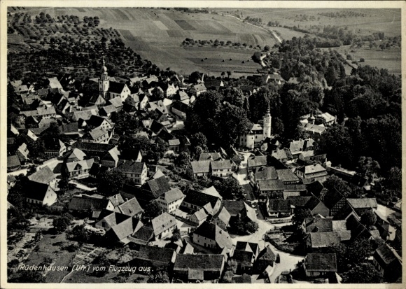 Postcard Rüdenhausen in Bavaria, aerial photograph
