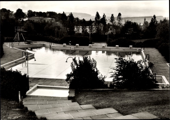Postcard Eiterfeld Hessen, swimming pool, outdoor pool, shower