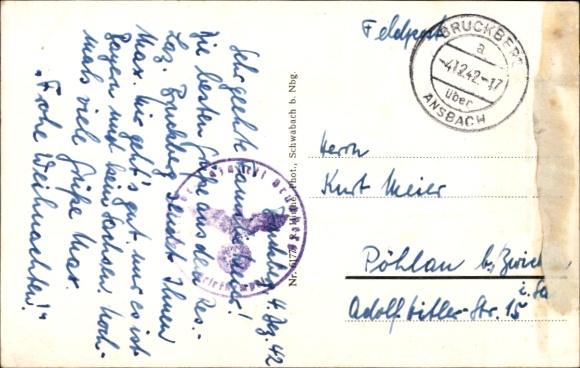 Postcard Bruckberg Middle Franconia, general view