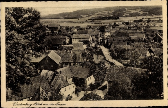 Postcard Weidenberg in the Fichtelgebirge Oberfranken, view from the stairs to the place