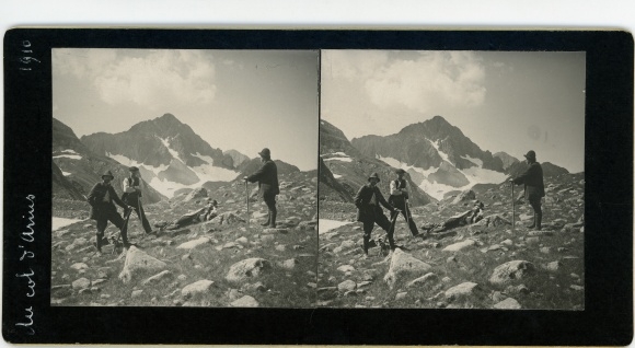 Stereo photo Pyrénées Orientales, Col d'Ares, 1910
