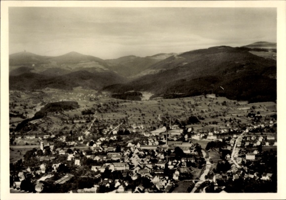 Postcard Wehr in Baden, aerial photograph