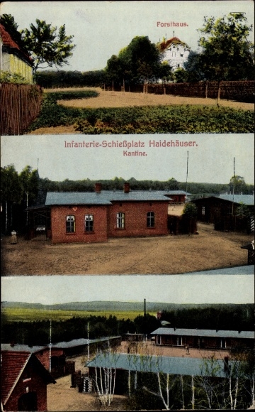 Postcard Zeithain in Saxony, military training area, forester&#39;s house, canteen, barracks