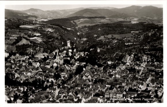 Postcard Bensheim an der Bergstraße, general view, aerial photograph