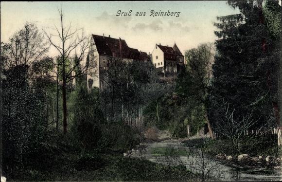 Ak Reinsberg in Sachsen, Partie zum Schloss
