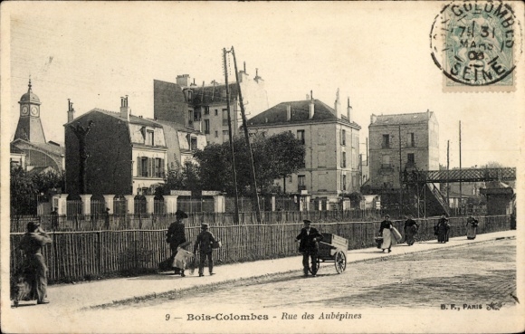 Ak Bois Colombes Hauts de Seine, Rue des Aubepines