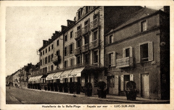 CPA Luc sur Mer Calvados, Hostellerie de la Belle Plage, Façade sur mer
