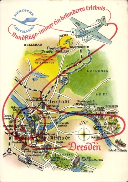 Trasy lotów KP Deutsche Lufthansa, Drezno, lot widokowy