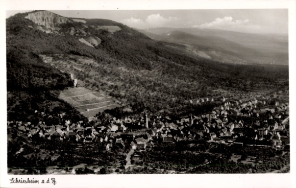 Ak Schriesheim an der Bergstraße, Landschaftsaufnahme,  Bergaussicht,  