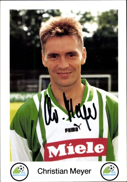 Autogrammkarte Fußballer Christian Meyer, FC Gütersloh, Autogramm