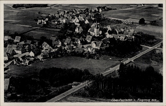 Ak Oberferrieden Burgthann in de regio Neurenberg, luchtfoto