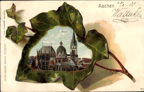 Efeublatt Litho Ak Aachen, Dom