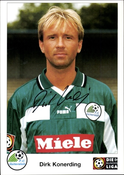 Autogrammkarte Fußballer Dirk Konerding, FC Gütersloh, Autogramm