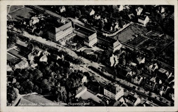 Ak Oberschlema Bad Schlema im Erzgebirge, Kurhaus, Fliegeraufnahme